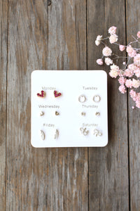 stud earring sets of 6  - anniversary gift for her - earring set - earring studs