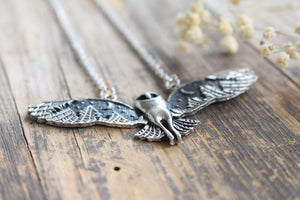 owl pendant necklace silver