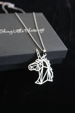 unicorn necklace silver - unicorn jewelry - unicorn pendant necklace - cut out unicorn charm