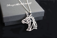 unicorn necklace silver - unicorn jewelry - unicorn pendant necklace - cut out unicorn charm
